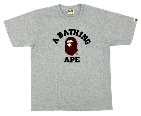 A Bathing Ape Grey College Logo Tee