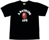 A Bathing Ape Red Camo College Logo Black Tee