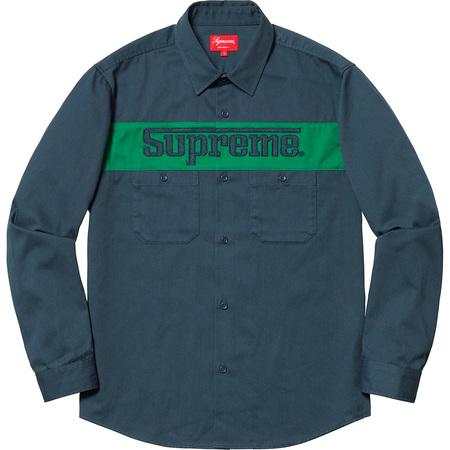 Supreme Racing Logo Work Shirt Navy