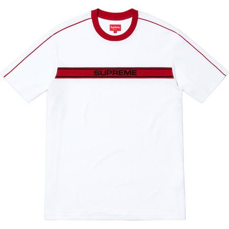 Supreme Chest Stripe Logo S/S Top White