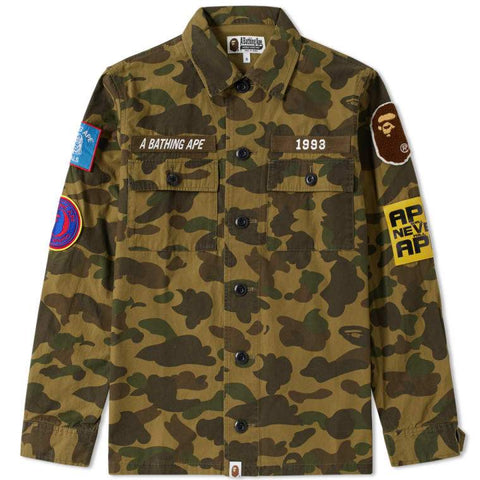A Bathing Ape Green 1st Camo Military Shirt