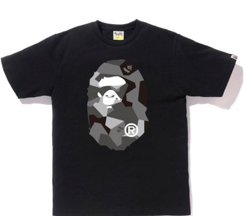 A Bathing Ape Splinter Camo Big Ape Head Tee Black