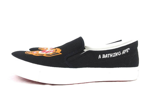 A Bathing Ape Tiger Shark Black Slip On