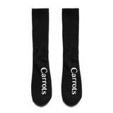 Carrots Wordmark Crew Socks Black