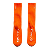 Carrots Wordmark Crew Socks Orange