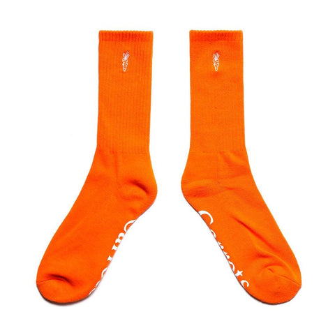 Carrots Wordmark Crew Socks Orange