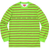 Supreme Printed Stripe Pique L/S Top Lime1