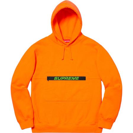 Supreme Zip Poucjh Hooded Sweatshirt Orange