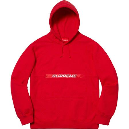 Supreme Zip Poucjh Hooded Sweatshirt Red