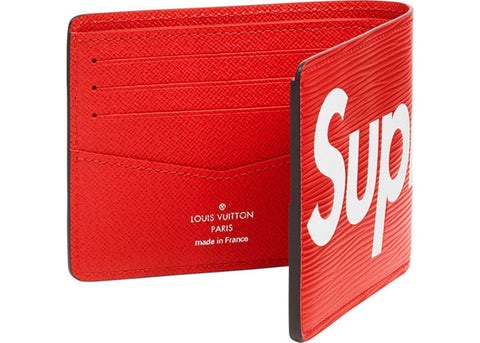 Louis Vuitton x Supreme Slender Wallet Epi Red