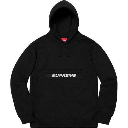 Supreme Zip Poucjh Hooded Sweatshirt Black