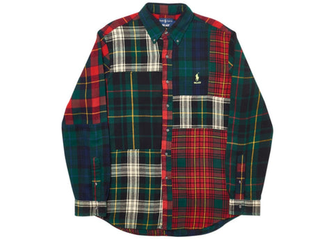 Authentic Palace Ralph Lauren BD Shirt Pieced Flannel Plaid Multi