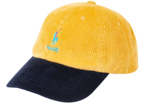 Authentic Palace Ralph Lauren Corduroy Classic Polo Cap Palazzo Yellow/Aviator Navy 