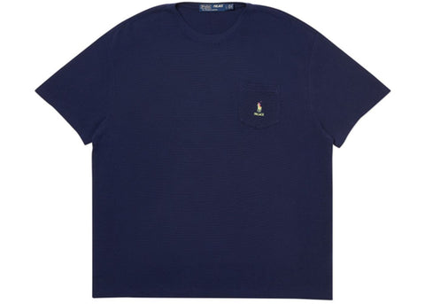 Authentic Palace Ralph Lauren Waffle Pocket Tee French Navy