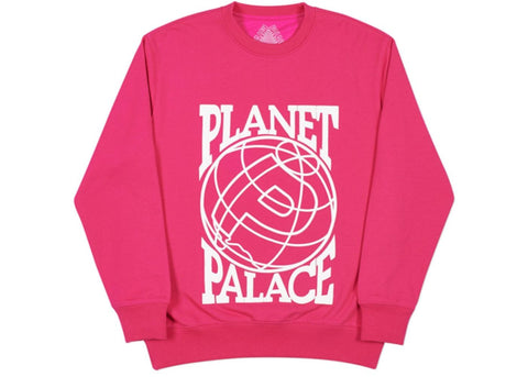 Palace Planet Crew Hot Pink/White