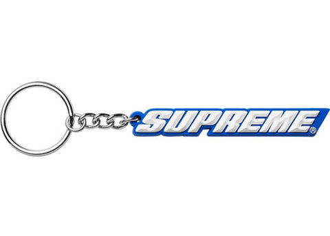 Supreme Bevel Logo Keychain Blue