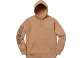 Supreme Sleeve Embroidery Hooded Sweatshirt Light Brown