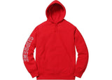 Supreme Sleeve Embroidery Hooded Sweatshirt Red