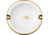 Supreme Gold Trim Ceramic Ashtray White