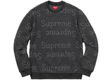 Supreme Jacquard Logo Crewneck Black