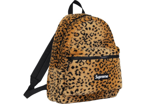 Supreme Leopard Fleece Backpack Yellow