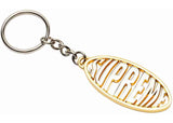 Supreme Oval Logo Keychain Silver