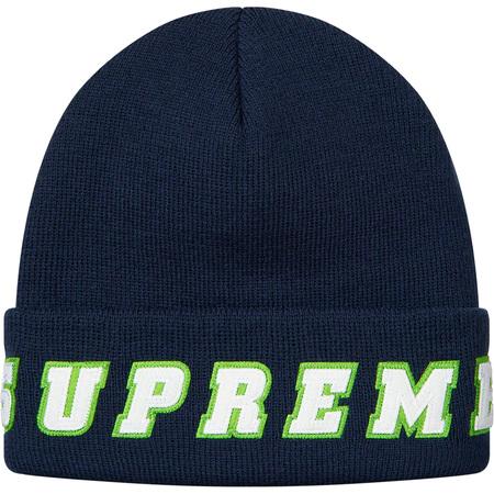 Supreme Felt Logo Beanie Navy