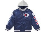 Supreme Champion Hooded Champion Varsity Jacket Navy