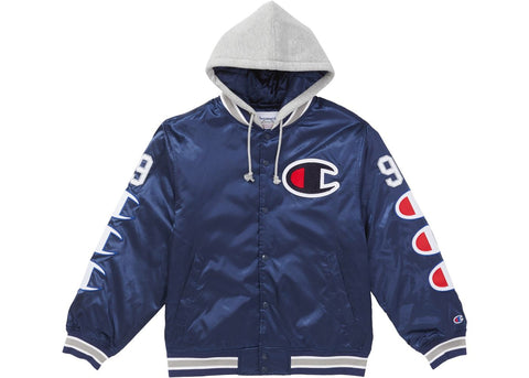 Supreme Champion Hooded Champion Varsity Jacket Navy