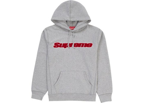 Supreme Chenille Hooded Sweatshirt Heather Grey