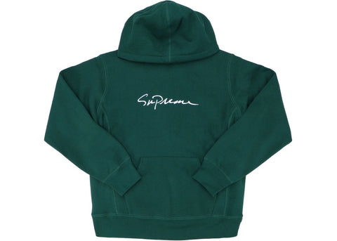 Supreme Classic Script Hooded Sweatshirt Dark Green