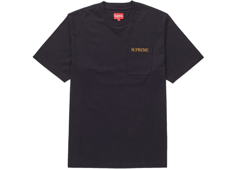 Supreme Embroidered Pocket Tee Black