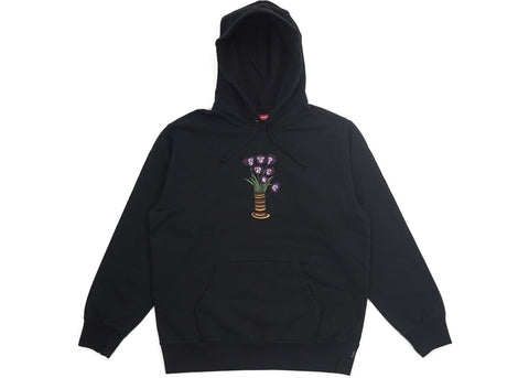 Supreme Flowers Hooded Sweatshirt Black