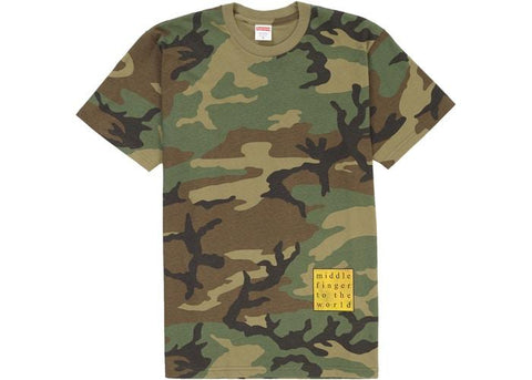 Supreme Middle Finger To The World Tee Woodland Camo