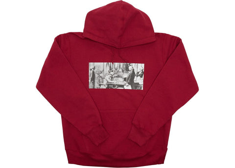 Supreme Mike Kelley Franklin Signing the Treaty of Alliance with French Officials Hooded Sweatshirt Dark Magenta