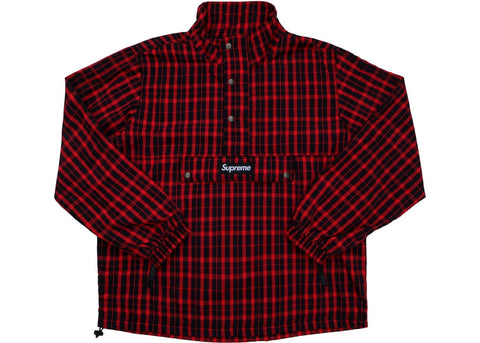 Supreme Nylon Plaid Pullover Red