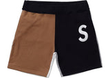 Supreme S Logo Color Blocked Sweatshorts Black