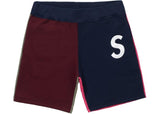 Supreme S Logo Color Blocked Sweatshorts Navy