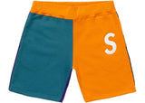 Supreme S Logo Color Blocked Sweatshorts Orange