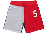 Supreme S Logo Color Blocked Sweatshorts Red