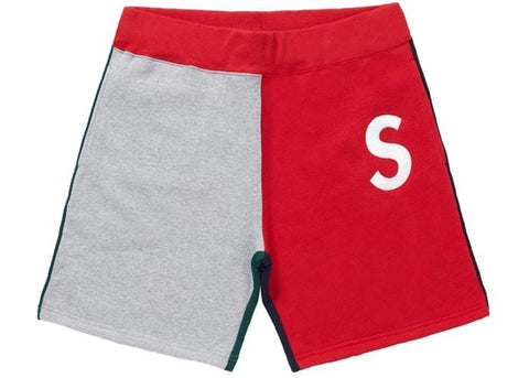 Supreme S Logo Color Blocked Sweatshorts Red