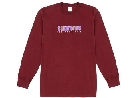 Supreme The Real Shirt LS Tee Burgundy