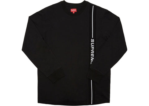 Supreme Vertical Logo Stripe L/S Top Black