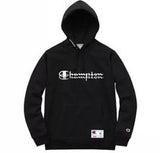 Supreme Champion Script Hooded Sweatshirt Black
