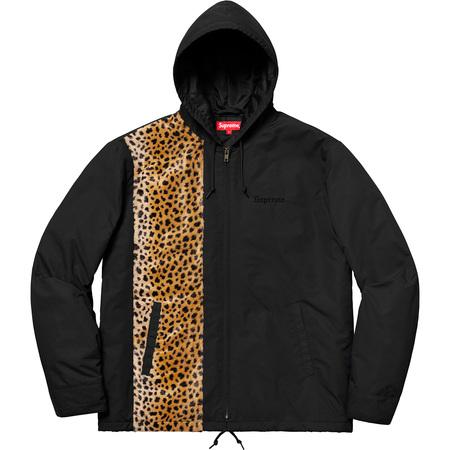 Supreme Cheetah Hooded Station Jacket Black