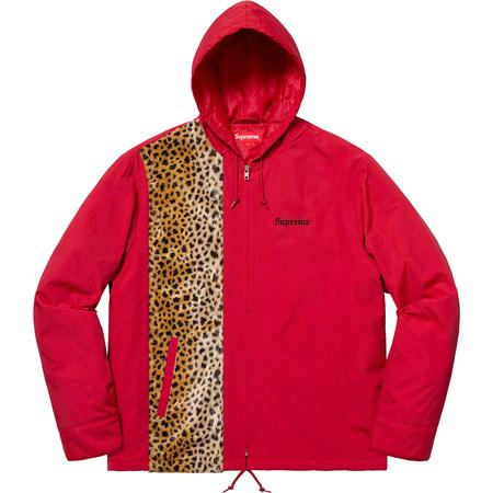 Supreme Cheetah Hooded Station Jacket Red