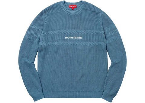 Supreme Chest Stripe Raglan Sweater Dusty Blue