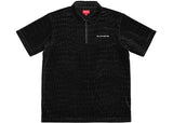 Supreme Croc Velour Zip Polo Black