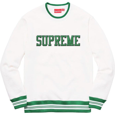 Supreme Felt Shadow Crewneck White