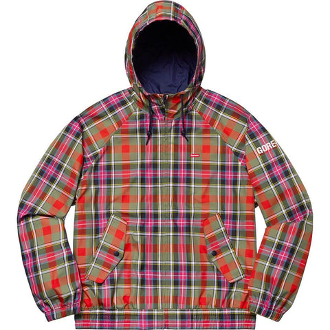 Supreme GORE-TEX Hooded Harringon Jacket Olive Plaid